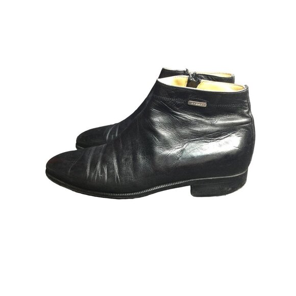 Moreschi Side Zip Leather Ankle Boots Made in Italy Men Size 8 Black - Picture 2 of 12